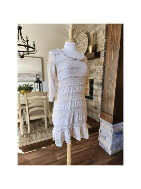 Max Edition Boho Lace Ruffle Cottagecore‎ Coquette Dress Size Large
